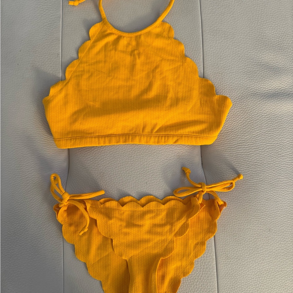 Marysia Swim Yellow Scalloped Bikini
